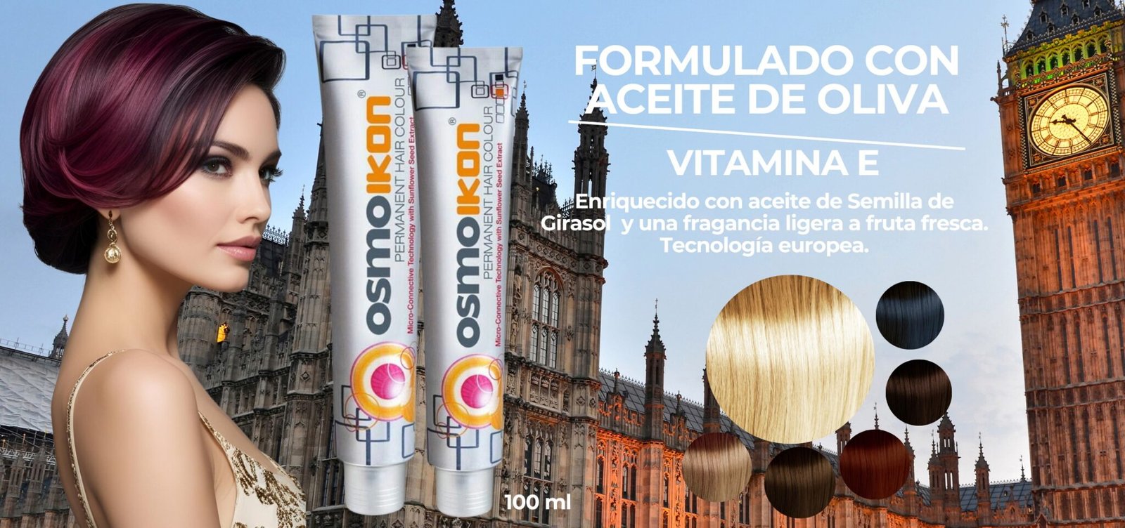 TINTES PROFESIONALES TINTES PROFESIONALES PARA CABELLO MARCA OSMOIKON, PRODUCIDA EN INGLATERRA.